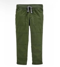 NWT Carter's Boys Pull-On Play Proof Pants Green Reinforced Knee L /10-12
