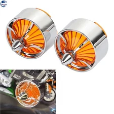 Turbine Bullet Turn Signal Light Lens Covers For Harley Wide Glide FXDWG Fat Boy