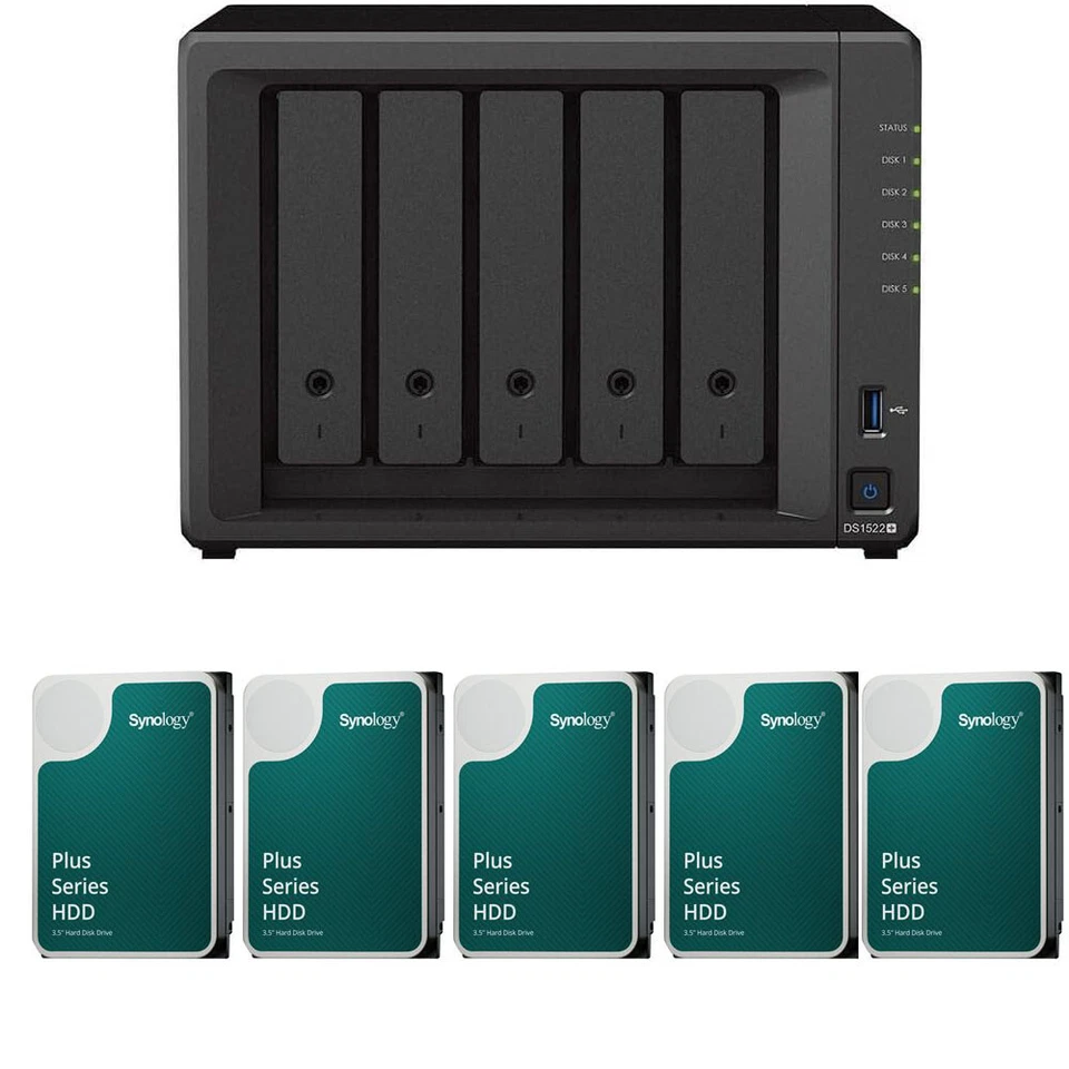 Synology DS1522+: 5-Bay NAS | 10GbE-Ready Home & SMB Server with AMD Ryzen CPU - Image 3 of 4
