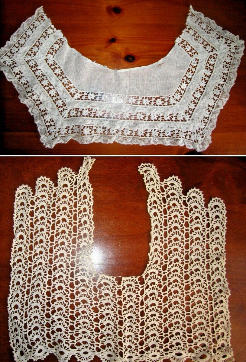 Yurosiay Colletto in pizzo ricamato, colletto in pizzo elegante, colletto in pizzo all'uncinetto, colletto in pizzo con fiori ricamati, colletto in pizzo da cucire, bianco 2
