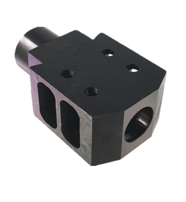 Steel .50 Tanker Style Competition Muzzle Brake 49/64x20 TPI Thread