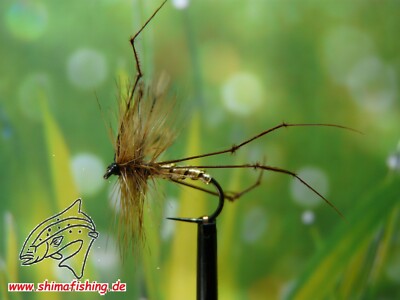Trockenfliege '' Daddy Long Legs '', 3er Set , auf Schonhaken/ barbless hook