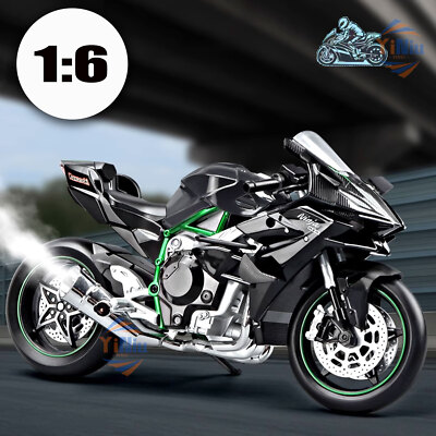 Kawasaki 1:6 H2R Alloy Model - Key Start, Smoke Inj & Sound Effect Motorcycle