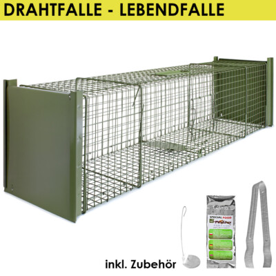 Tierfalle Lebendfalle Marderfalle Drahtfalle 120 x 29 x 31 cm Grün Petigi