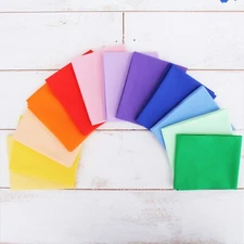 Threadart Fat Quarter Bundles Set - 12 Rainbow/Pastel Solids 100% Cotton Fabric