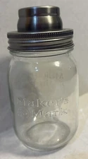 Makers Mark Mason Jar Cocktail Shaker 16oz With Strainer and Lid