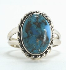 New Sterling Silver Turquoise Southwest Style Ring Size 8