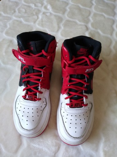 Boys' NIKE Air Force 1 ATL Atlanta Away BV9206-100 White/Black/Red Shoes  Size 4Y | eBay