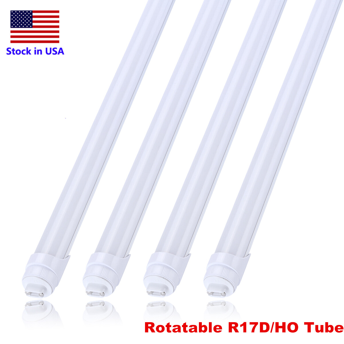 8' R17d HO Rotating Base T8/T10/T12 8FT LED Tube Light 45W 8 FOOT LED ...