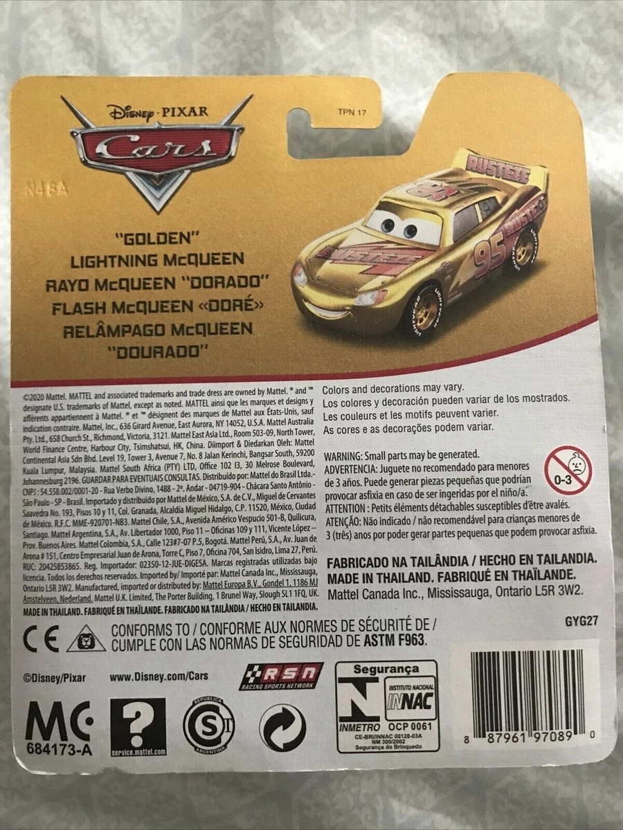 Disney Pixar The World of Cars Golden Lightning McQueen Golden Edition New  887961970890