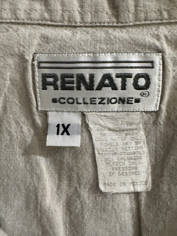 Men’s 1X Renato Collection 125th Anniversary Beige Dannemann Button Down Shirt Foto 3 de 4