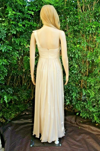 New With Tags Treuse-Luminare Maxi Formal Gown 100% Pure Silk Size 8/XS Gorgeous - Picture 3 of 7