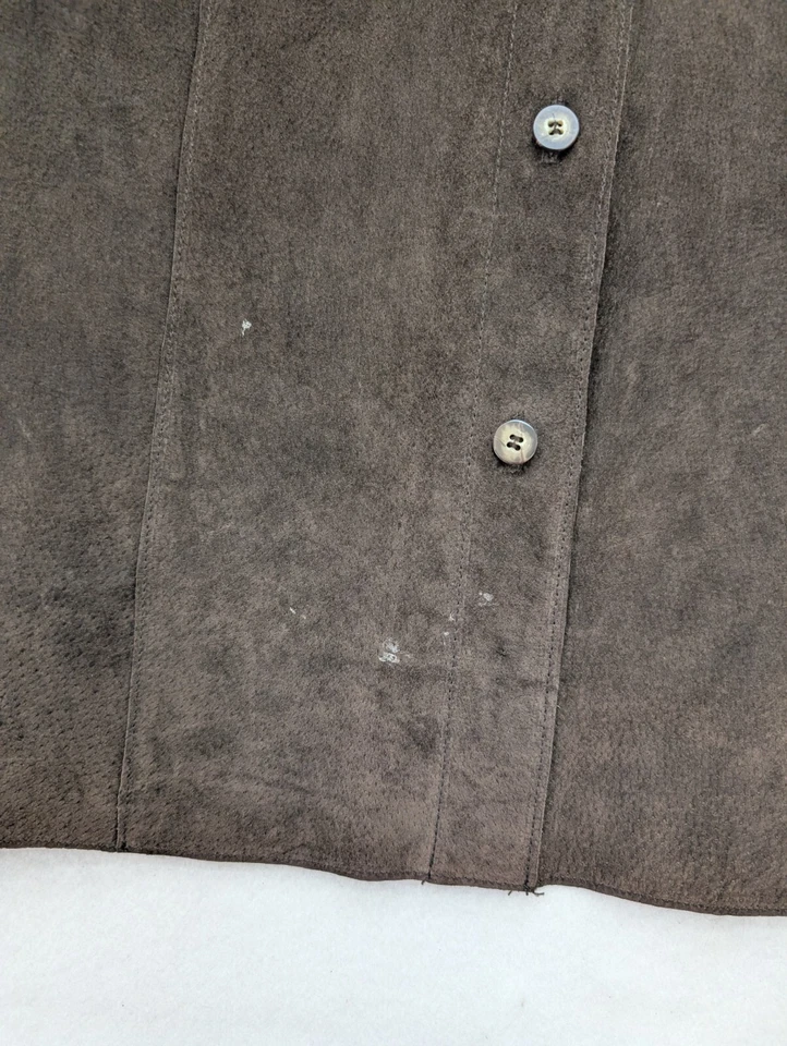 Marsh Landing Mujer Gamuza Abotonada Camisa Chaqueta Chamarra Marrón Talla M Foto 4 de 4