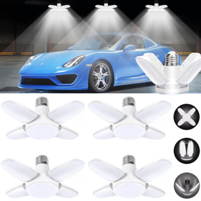 1-4x E27 LED Garage Light Bulb 28W Deformable Ceiling Fixture Light WorkshopLamp