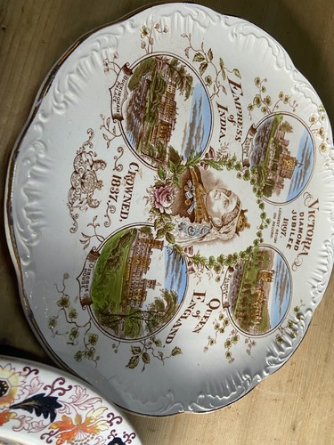 PIATTI LATERALI DIPINTI A MANO ROYAL WORCESTER ANNI '20, PIATTO ASHWORTH IMARI & FOLEY ECC. - Foto 23 di 24