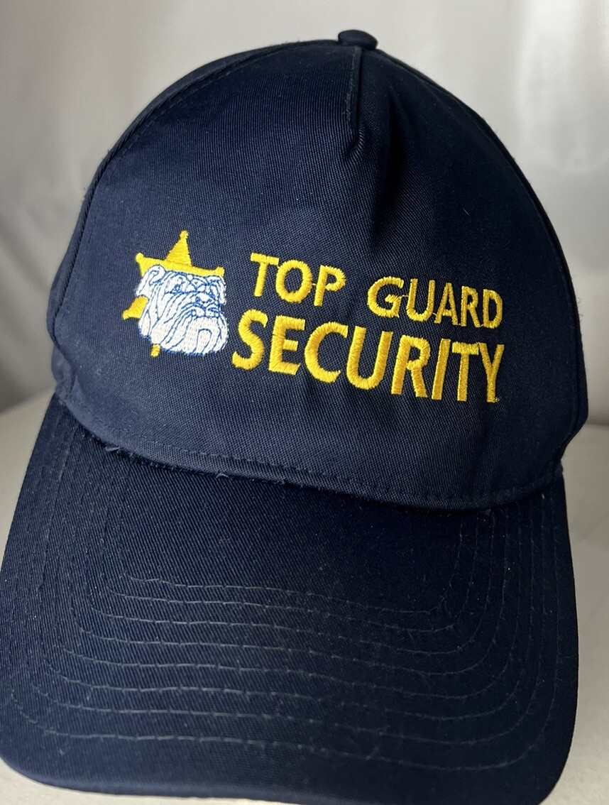 TOP GUARD SECURITY Hat Cap Logo Spellout Sewn Adjustable Employee Work