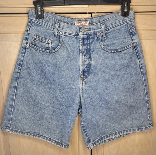 Vintage 90s Guess Jean Shorts Women's Size 2 Blue Denim 32x7 High Waisted