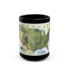 USA - The Physical Landscape (1996) (Map) Black Coffee Mug