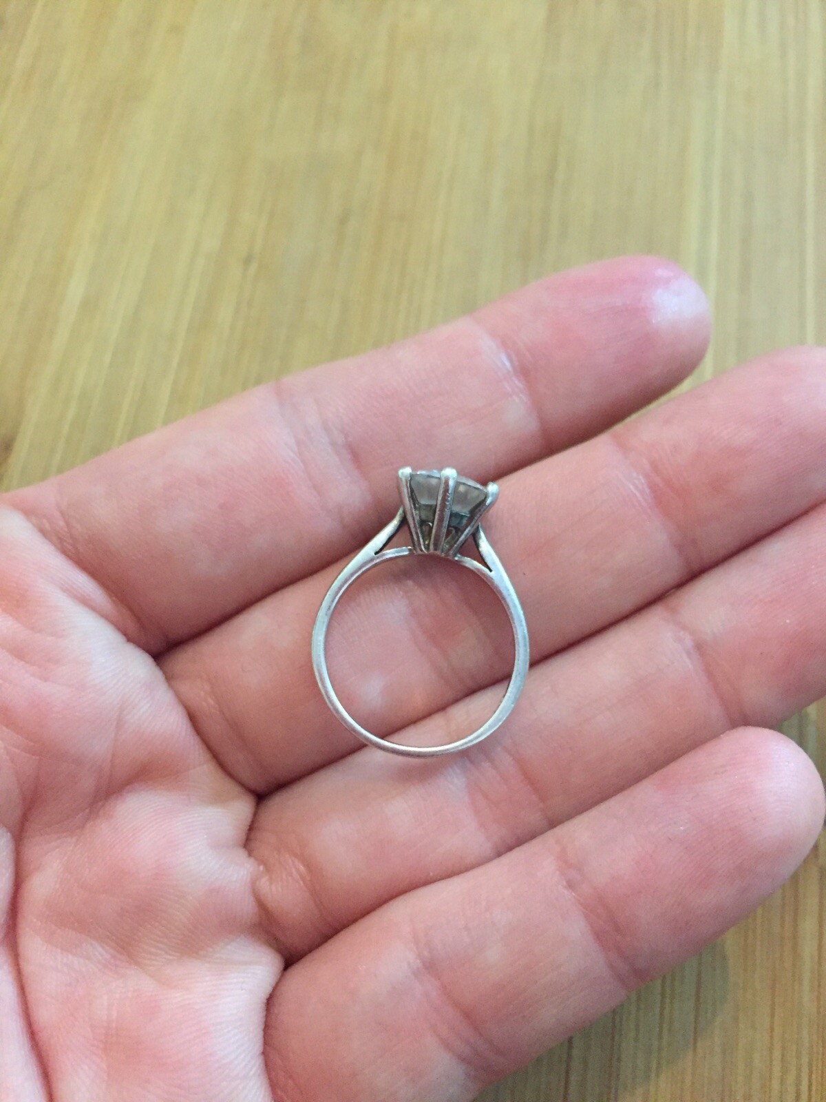 Large Crystal Solid Sterling Silver Solitaire 925… - image 3