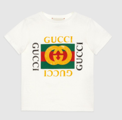 GUCCI キッズ Tシャツ ⑥ Authentic Gucci Children's cotton T-shirt with Gucci vintage logo