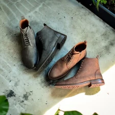 Polar Fox DUKE Woolen Textile Lace-up Fashion Chukka Boots with Zipper Closure