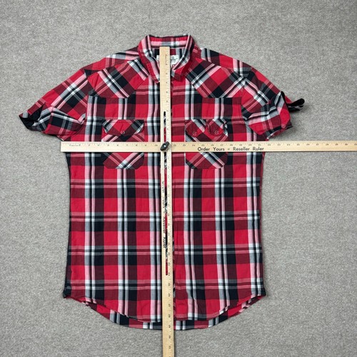 Jnco Mens Shirt Size M Red Button Up Short Sleeve Skater Vintage Y2K Streetwear - Picture 3 of 6