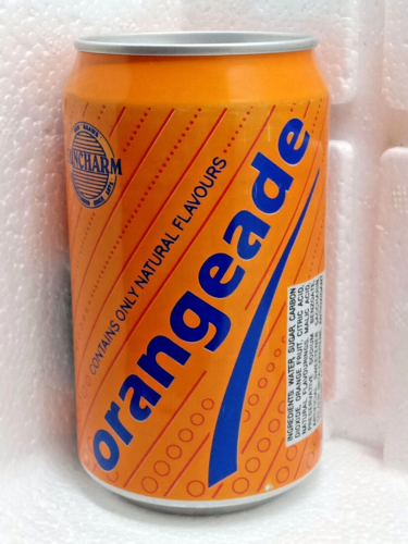 Empty Soda Can ORANGEADE 330 ml. Uniter Kingdom 1994 op Open! - 第 1/9 張圖片