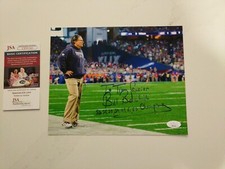 BILL BELICHICK Autographed Super Bowl Champions 8x10 photo with inscription, JSA