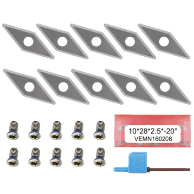 XCAN VEMN160208 Carbide Inserts Wood Turning Chisel Tips Cutter Lathe Tool Blade Set