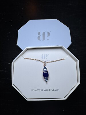 Bomb Party Necklace RBP8957 Say It Louder LC Sapphire & Genuine Quartz Rose Gold