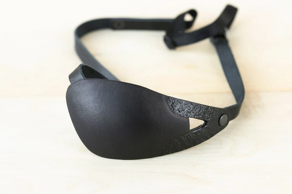 Parche para ojos, parche para ojos de cuero, parche para ojos delgado, parche para ojos unisex, un ojo Foto 3 de 4