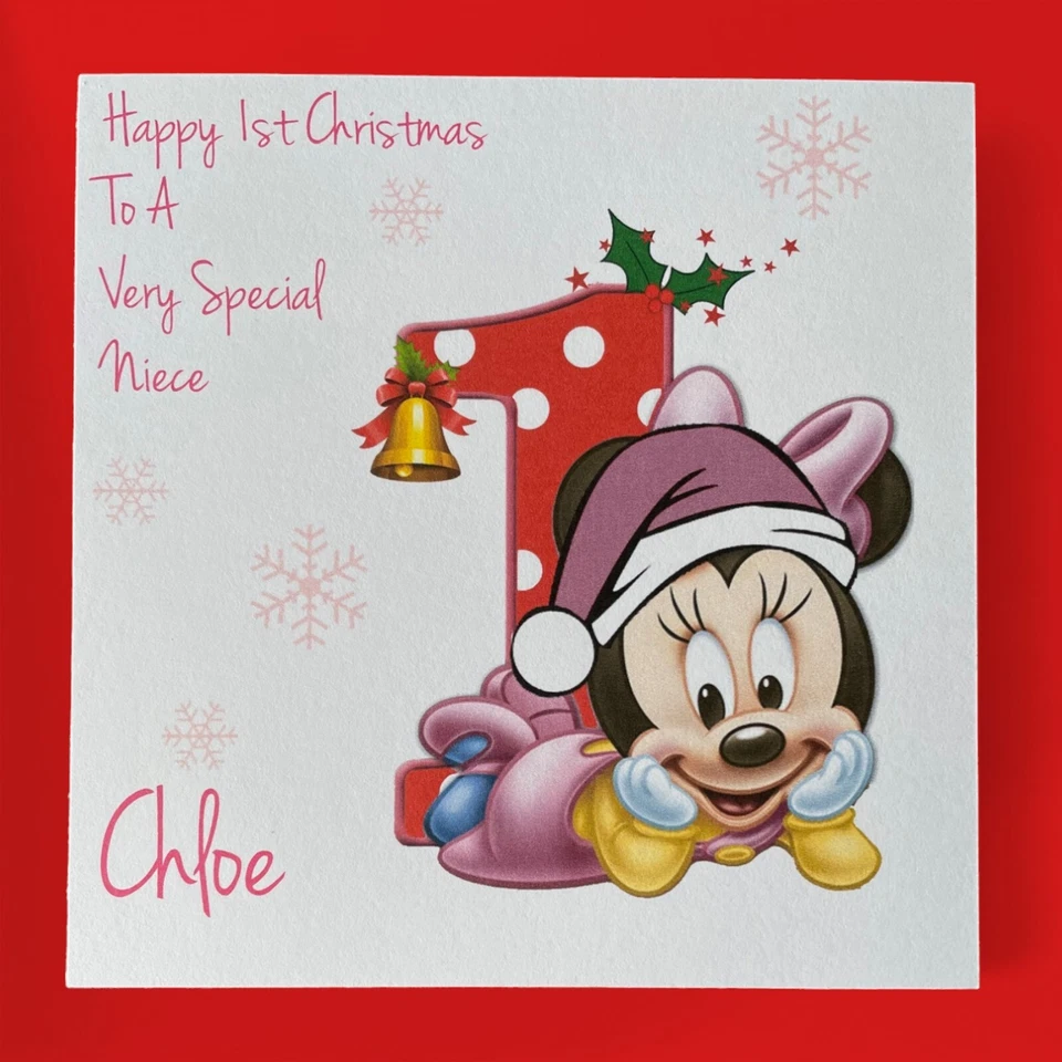 First Christmas Card Granddaughter Daughter Niece Personalised Baby Girl's 1st - Image 3 of 4