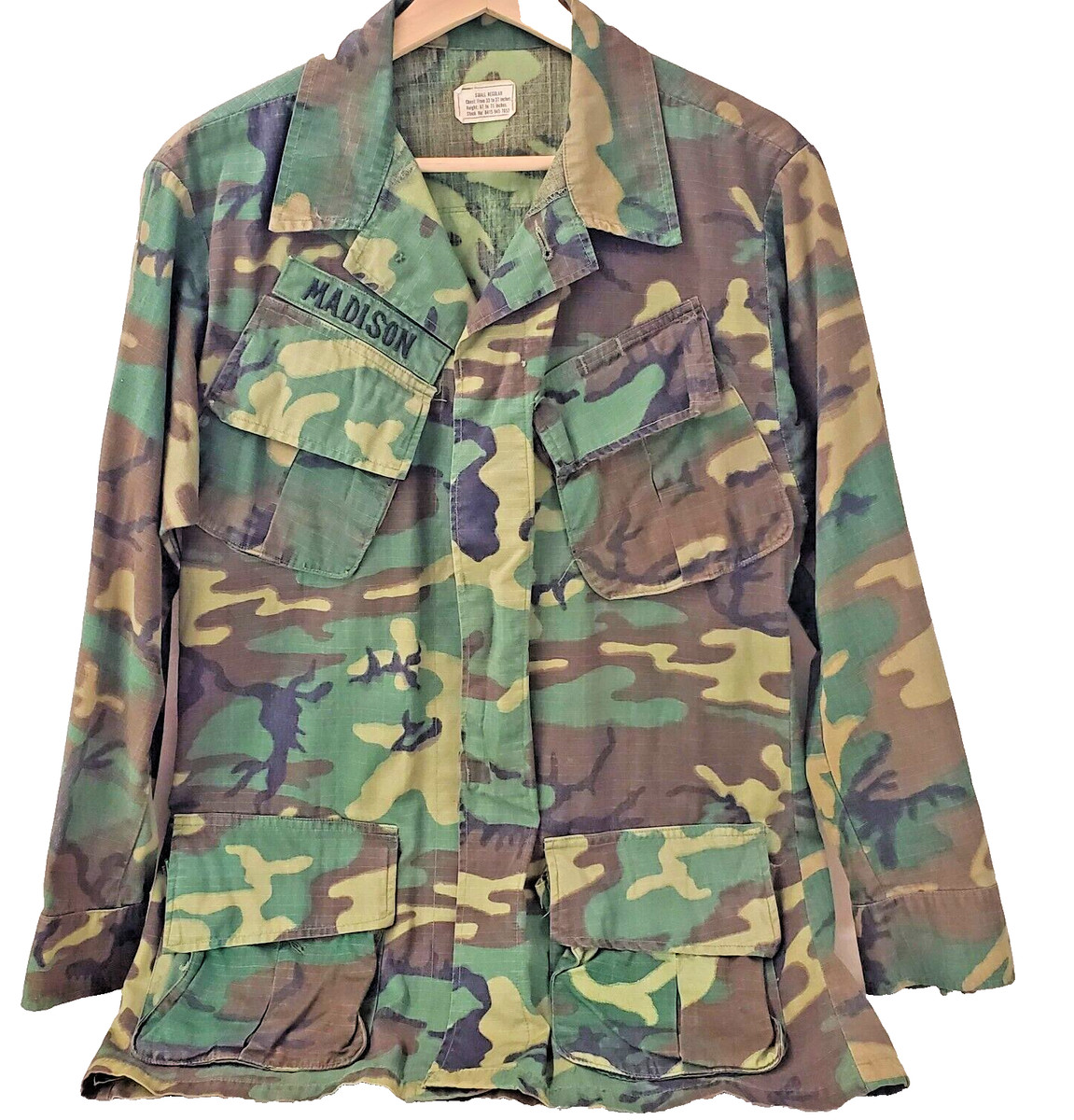 Vintage Vietnam Era ERDL Jungle Fatigue Shirts 1970 w/ Name Tapes 