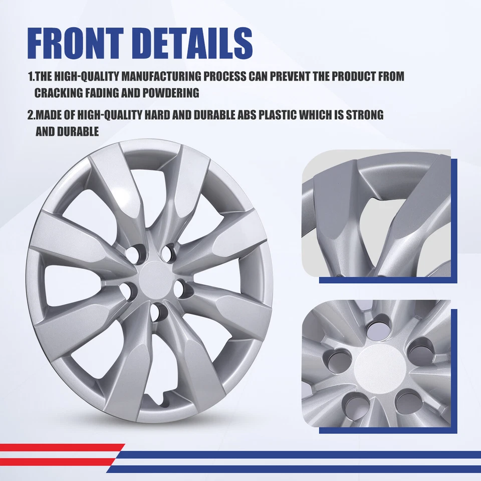 Tapacubos de 16" cubiertas de rueda completas para TOYOTA MATRIX 2009-2014 rueda de acero plateada  Foto 3 de 4