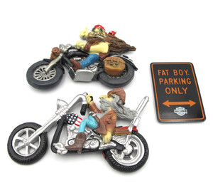 VTG Motorcycle Magnets Easy Rider Motorcycle Joe Fat Boy Parking Only Lot of 3