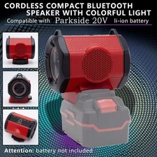 Bluetooth Speaker for Parkside 20V Battery Portable Wireless Stereo Speakers