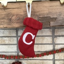 Letter C Wondershop Monogram Mini Christmas Stocking Initial Red Knit Target