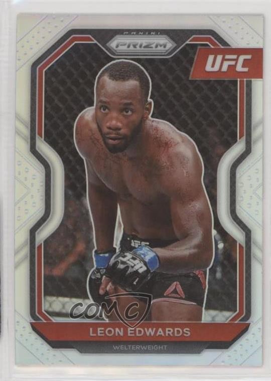 2021 Panini Prizm UFC Silver Prizm Leon Edwards #17 1wv