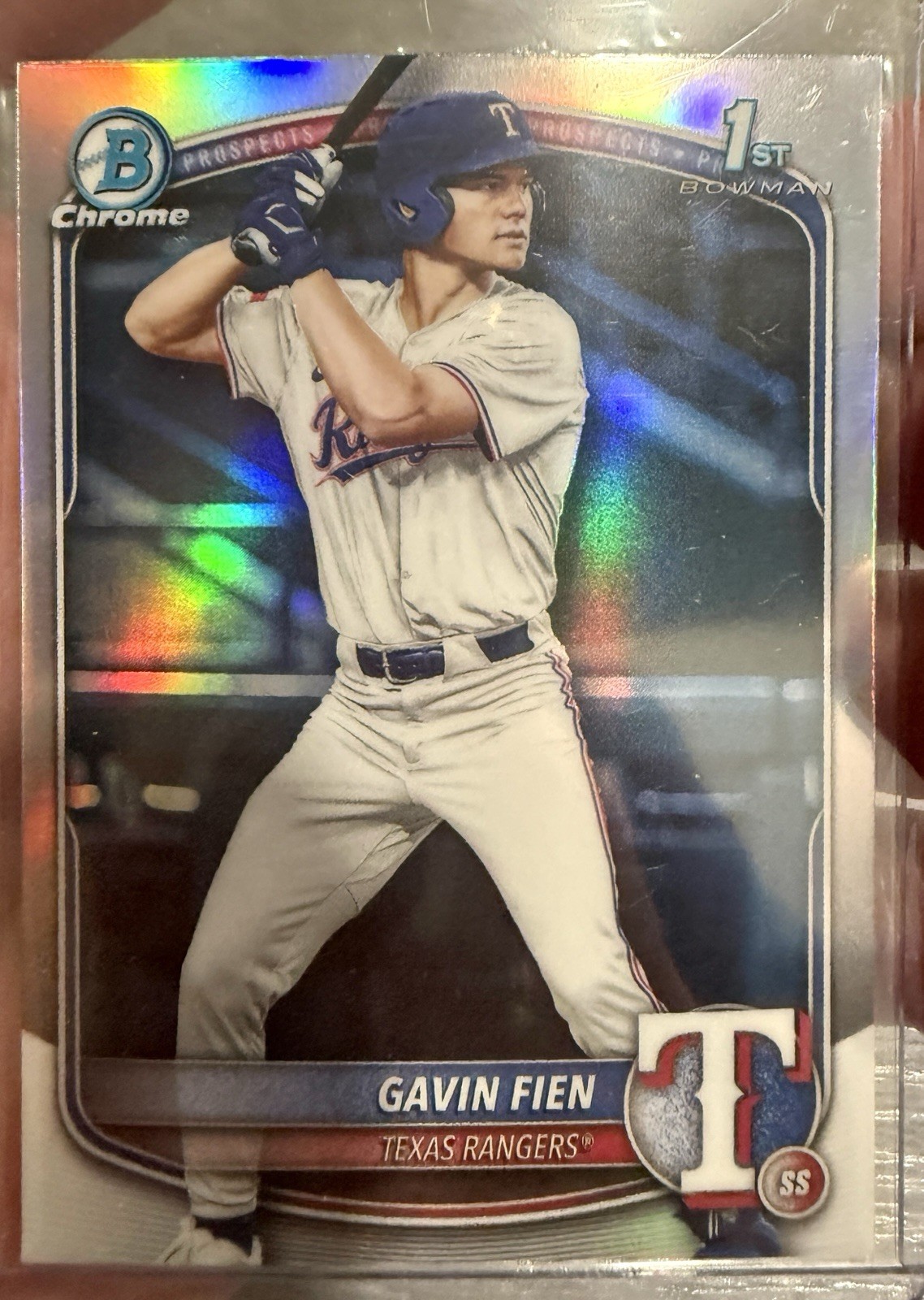 2025 Bowman Draft Chrome Gavin Fien 1st Bowman Refractor Rangers
