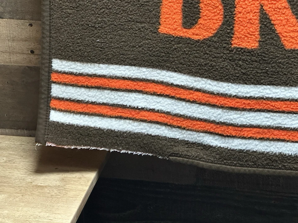 Cobertor multicolorido vintage 1970’s NFL Cleveland Browns 54”x46” - Imagem 2 de 4