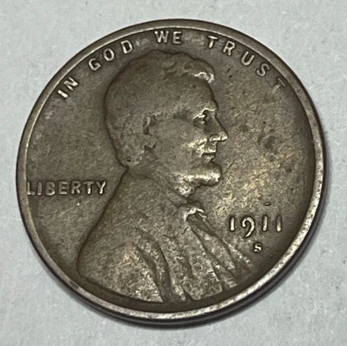 1911-S Lincoln Cent Very Good VG Nice