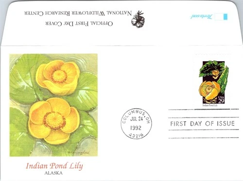 S07-9131, AMERICAN WILDFLOWERS: INDIAN POND LILY, ALASKA, FLEETWOOD FDC