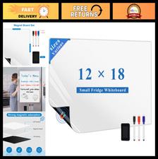 Magnetic Dry Erase Board 12"x18" - Kitchen Fridge Organizer, To-Do List, Markers