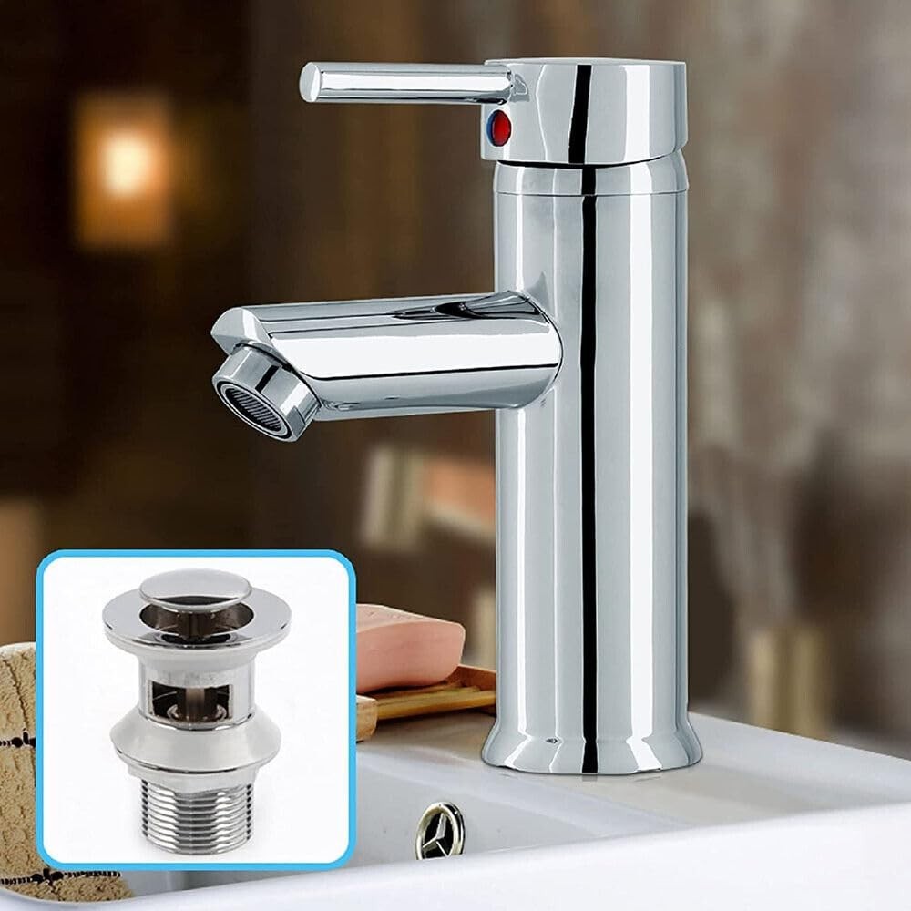 Modern Bathroom Basin Sink Tap Monobloc Mixer Taps Waterfall Chrome