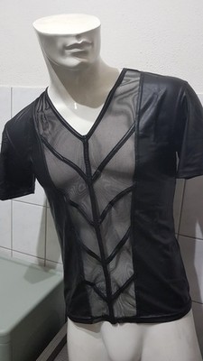 Noir Handmade (Manstore ähnl.) - Shirt mit transparentem Einsatz, black, Gr. S