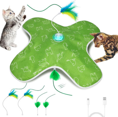 Interactive Cat Toys Rechargeable Hide and Seek Kitten Toy with Touch Activated