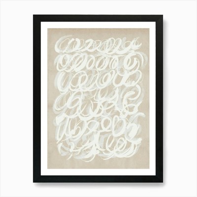 Beige Pinselstriche Abstrakt Gerahmt Wandbild Poster Leinwanddruck Bild