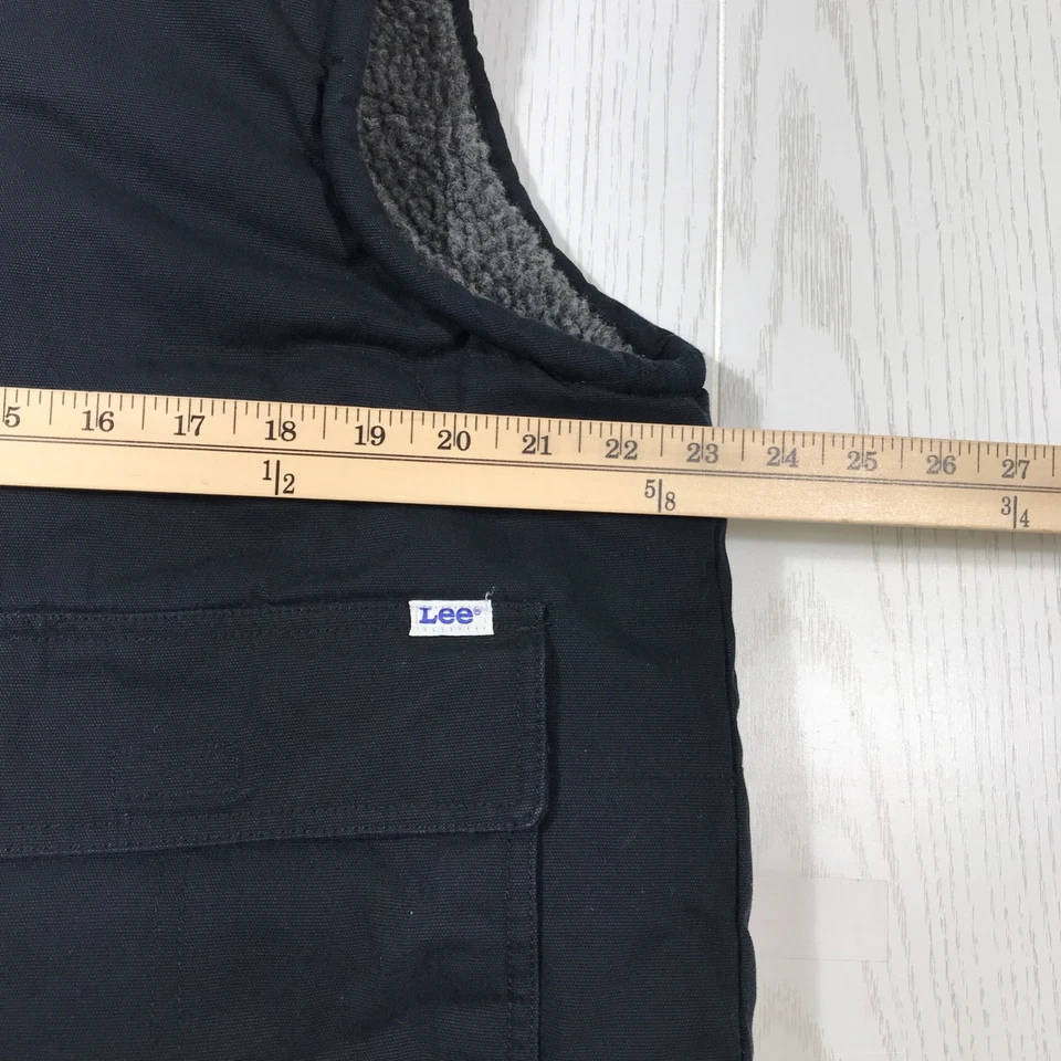Chaleco Lee Workwear Para Hombres L Negro Cremallera Completa Forrado Sherpa Vellón Bolsillos con Cremallera Foto 4 de 4