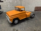 1960s Tonka Pressed Steel Semi Tractor Trailer Cab Toy Truck Orange Restored
