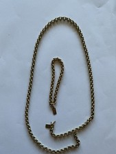 Rochelle 18ct Gold Plated Matching Rolo Belcher Chain Necklace & Bracelet Set